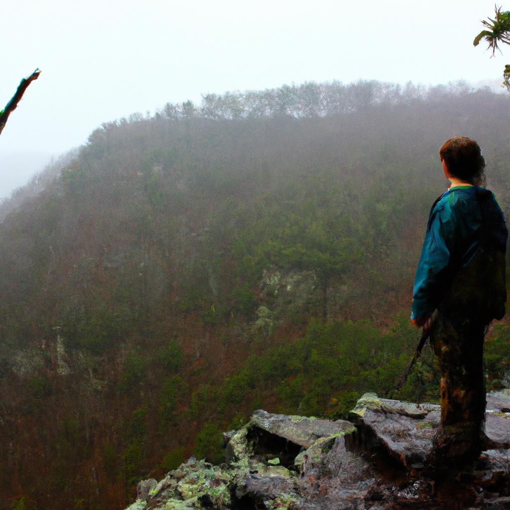 Person exploring Appalachian backcountry