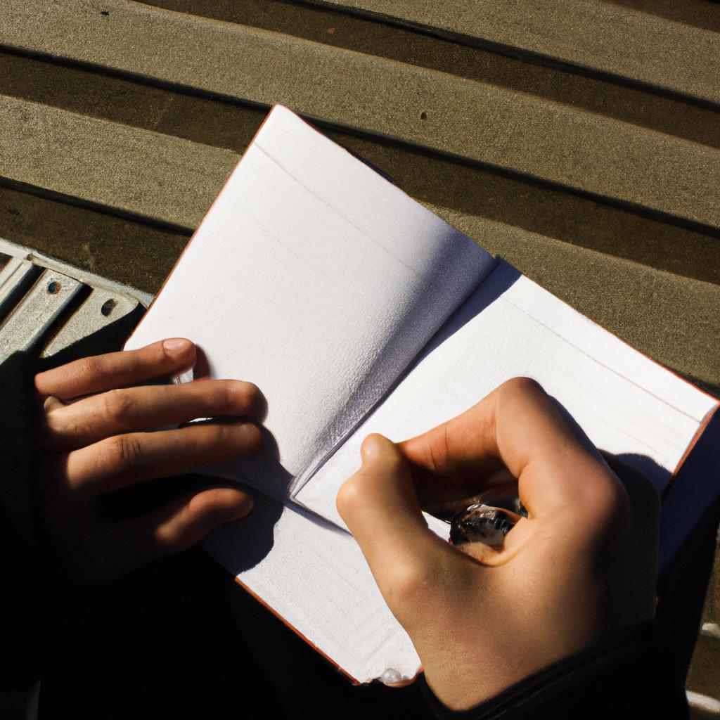 Person writing in a notebook