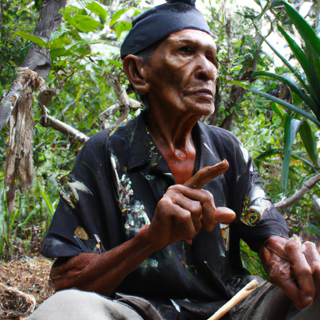 Indigenous storyteller sharing traditional tales